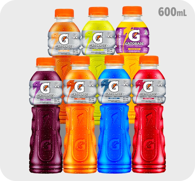 Gatorade 600 mL bottles with sport caps
