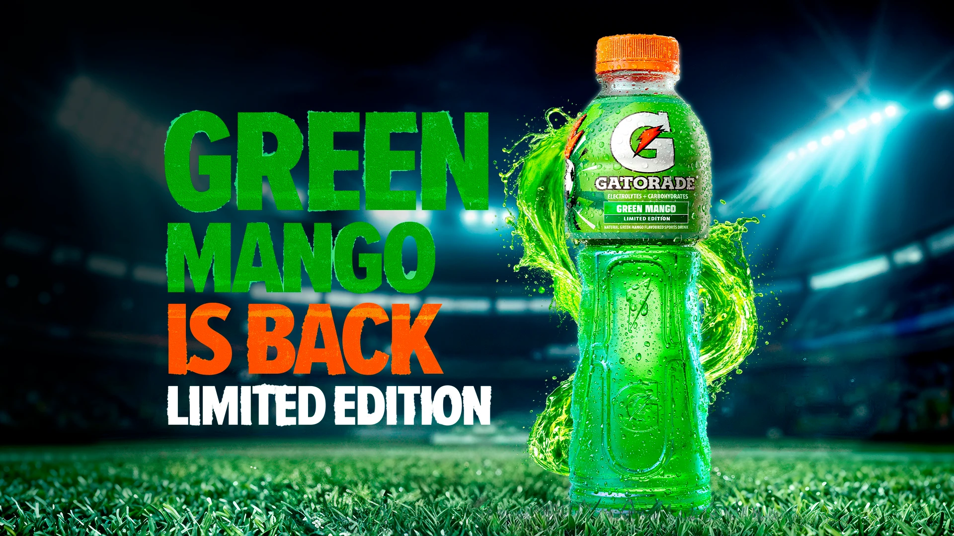 Green Mango is back limited edition Gatorade bottle